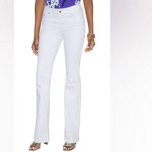 NWT WHBM Mid-Rise Essential Slimmer Mid-Rise Skinny Flare White Jeans 8S